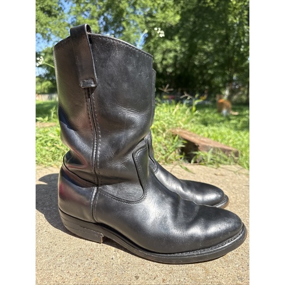 Red Wing Shoes Other - Vtg 70s RED WING Pecos Black Leather Western Work Boots Biker Men's 10.5D
